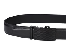 Cargar imagen en el visor de la galería, Cinturón de vestir de trinquete de cuero real para hombres con hebilla automática NDP101