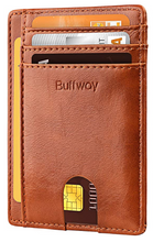 Cargar imagen en el visor de la galería, Buffway Carteras de cuero para hombres, mujeres