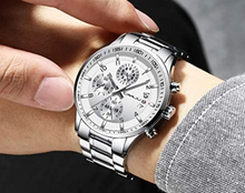 Cargar imagen en el visor de la galería, Relojes de pulsera impermeable con banda de acero inoxidable NDP-14