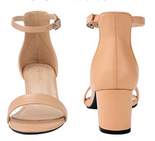 Cargar imagen en el visor de la galería, Zapatos gruesos con tiras para mujer Natural NDP 15