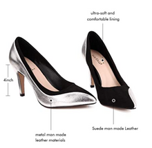 Cargar imagen en el visor de la galería, Sorliva Zapatos de tacón alto, punta cerrada sexy Plata NDP 14