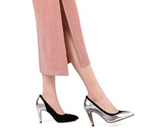 Cargar imagen en el visor de la galería, Sorliva Zapatos de tacón alto, punta cerrada sexy Plata NDP 14