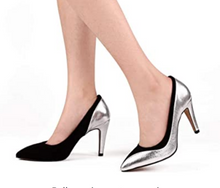 Cargar imagen en el visor de la galería, Sorliva Zapatos de tacón alto, punta cerrada sexy Plata NDP 14