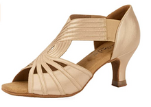 Cargar imagen en el visor de la galería, Zapatos de tacón con tiras para mujer beige NDP 7