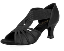 Cargar imagen en el visor de la galería, Zapatos de tacón con tiras para mujer negro NDP 6