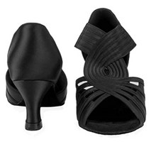 Cargar imagen en el visor de la galería, Zapatos de tacón con tiras para mujer negro NDP 6