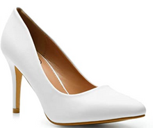 Cargar imagen en el visor de la galería, Trary Tacón alto con punta puntiaguda para mujer blancos NDP 3