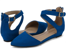 Cargar imagen en el visor de la galería, Pairs Amiga - Zapatos planos de cuña bajos para mujer AZUL NDP 22