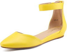 Cargar imagen en el visor de la galería, Pairs Amiga - Zapatos planos de cuña bajos para mujer AMARILLO NDP 19