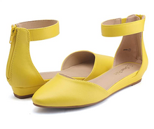 Cargar imagen en el visor de la galería, Pairs Amiga - Zapatos planos de cuña bajos para mujer AMARILLO NDP 19