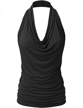 Cargar imagen en el visor de la galería, EIMIN - Camiseta sin mangas para mujer, cuello halter con tirantes en la parte delantera, sexy, sin espalda NDP42