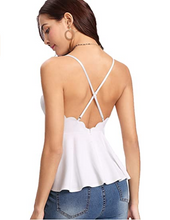 Cargar imagen en el visor de la galería, MakeMeChic - Camisola sin espalda con cuello en V NDP43