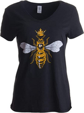 Cargar imagen en el visor de la galería, Queen Bee | Camiseta divertida y linda con cuello en V para mujer NDP34