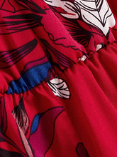 Cargar imagen en el visor de la galería, SheIn - Mameluco para mujer con cuello en V con estampado tropical y cintura elástica NDP16