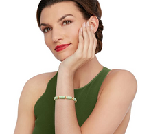 Cargar imagen en el visor de la galería, Pulsera con barra de jade verde en oro de 18 quilates NDP7