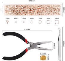 Cargar imagen en el visor de la galería, Suministros para hacer joyas, 1500 anillos de salto con cierres de langosta y alicates de joyería NDP19