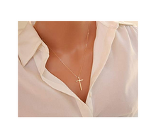 Cargar imagen en el visor de la galería, Collar con colgante de cruz pequeña para mujer NDP9