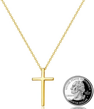 Cargar imagen en el visor de la galería, Collar con colgante de cruz pequeña para mujer NDP9