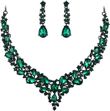 Cargar imagen en el visor de la galería, Juego de pendientes colgantes de cristal austriaco para mujer NDP34