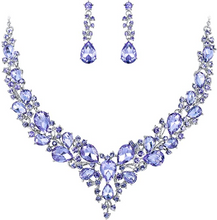Cargar imagen en el visor de la galería, Juego de pendientes colgantes de cristal austriaco para mujer NDP34