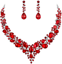 Cargar imagen en el visor de la galería, Juego de pendientes colgantes de cristal austriaco para mujer NDP34