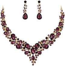 Cargar imagen en el visor de la galería, Juego de pendientes colgantes de cristal austriaco para mujer NDP34