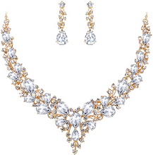 Cargar imagen en el visor de la galería, Juego de pendientes colgantes de cristal austriaco para mujer NDP34