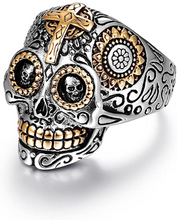Cargar imagen en el visor de la galería, Anillos de calavera de azúcar para hombres #14 NDP95