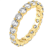 Cargar imagen en el visor de la galería, Anillos de circonita cúbica bañados en oro de 14 quilates NDP58