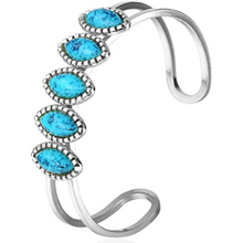 Cargar imagen en el visor de la galería, brazalete de puño simple de platino bañado en oro real de 18K NDP78