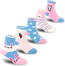 Cargar imagen en el visor de la galería, 5 pares de calcetines de algodón gruesos y suaves para invierno, para niños y niñas NDP-75