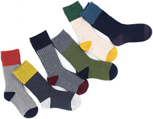 Cargar imagen en el visor de la galería, Calcetines de niños, de lana gruesa, para invierno. Sin costuras. Paquete de 6 unidades. NDP-73