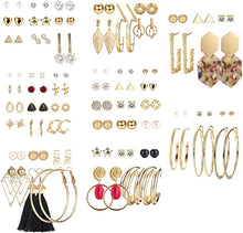 Cargar imagen en el visor de la galería, Juego de 61 o 63 pares de aretes variados para mujer NDP-32