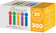 Cargar imagen en el visor de la galería, Care Touch Lancetas multicolores Twist Top 30 Calibre