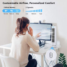 Cargar imagen en el visor de la galería, Ventilador de mesa pequeño, ventilador de mesa USB portátil de 12 3/8 pulgadas, 3 ajustes #35