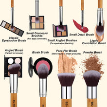 Cargar imagen en el visor de la galería, Juego de brochas de maquillaje 11 piezas de bambú NDP60