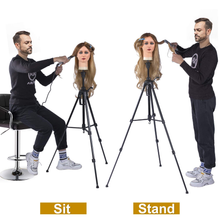 Cargar imagen en el visor de la galería, Cabeza de maniquí de metal con trípode #32