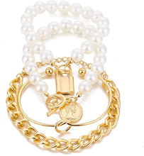 Cargar imagen en el visor de la galería, Pulsera de color oro combinación NDP-53