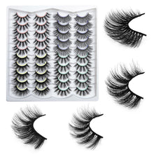 Cargar imagen en el visor de la galería, Juego de 20 pares de pestañas postizas 6D de aspecto natural