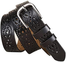 Cargar imagen en el visor de la galería, Cinturón de piel con diseño de flores NDP3