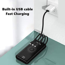 Cargar imagen en el visor de la galería, Cargador de batería externa de 20000 mAh con cable integrado para iPhone y cable USB C NDP8