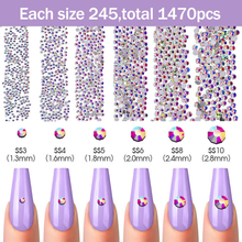Cargar imagen en el visor de la galería, 1728 piezas de diamantes de imitación de uñas