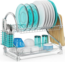 Cargar imagen en el visor de la galería, Estante para secar platos, escurridor de platos de 2 niveles NDP137