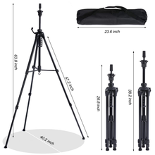 Cargar imagen en el visor de la galería, Cabeza de maniquí de metal con trípode #32