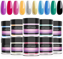 Cargar imagen en el visor de la galería, Juego de 10 colores de polvo para uñas- Azul