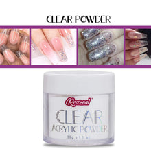 Cargar imagen en el visor de la galería, Set de acrílico, 1.06 oz x 3 – polvo transparente y rosa y blanco, monómero líquido de 4 oz