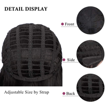 Cargar imagen en el visor de la galería, Peluca de cabello castaño corto y ondulado con flequillo