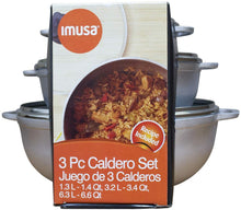 Cargar imagen en el visor de la galería, Natural Caldero tapa de vidrio y ventilación de vapor 3 piezas (1.4/3.4/6.6) cuarto de galón, plata NDP162