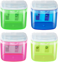 Cargar imagen en el visor de la galería, Sacapuntas manuales, 4 piezas de colores compactos de doble agujero NDP 54