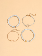 Cargar imagen en el visor de la galería, Pulsera de decoración de corazón y tortuga de 4 piezas ✅